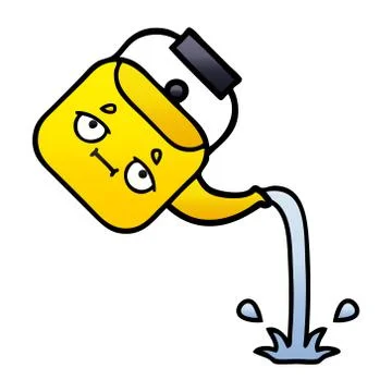 Gradient shaded cartoon pouring kettle Stock-Illustration