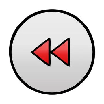 Gradient shaded cartoon rewind button Illustrazione stock