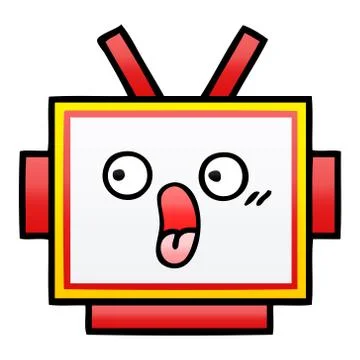 Gradient shaded cartoon robot head Stock Illustration