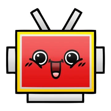 Gradient shaded cartoon robot head Stock Illustration
