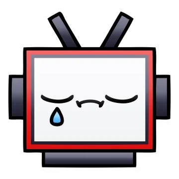 Gradient shaded cartoon robot head Stock Illustration