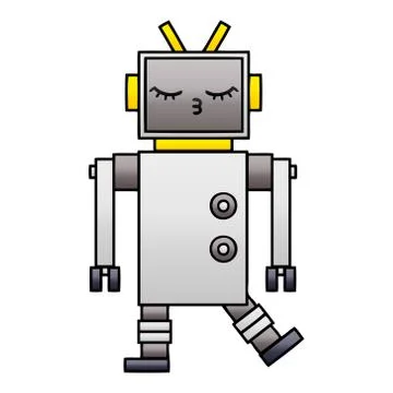 Gradient shaded cartoon robot Stock Illustration