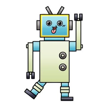 Gradient shaded cartoon robot Stock Illustration