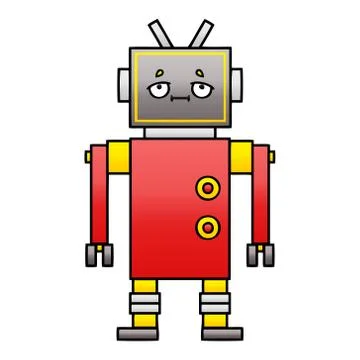 Gradient shaded cartoon robot Stock Illustration