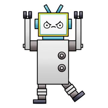 Gradient shaded cartoon robot Illustrazione stock