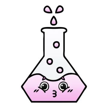 Gradient shaded cartoon science beaker Stock Illustration
