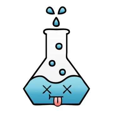 Gradient shaded cartoon science beaker Stock Illustration