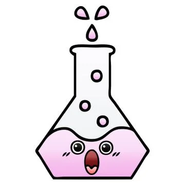 Gradient shaded cartoon science beaker Stock Illustration