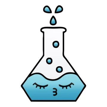 Gradient shaded cartoon science beaker Stock Illustration