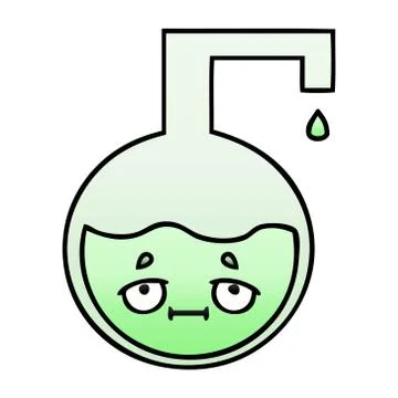 Gradient shaded cartoon science experiment Stock Illustration