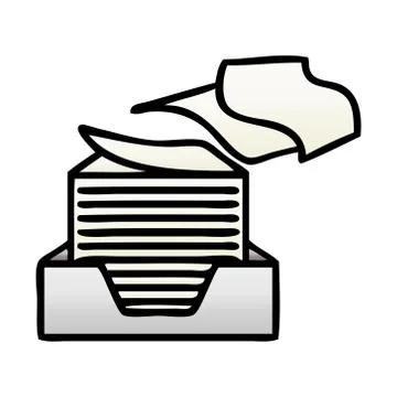 Gradient shaded cartoon stack of office papers Stock Illustration