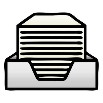 Gradient shaded cartoon stack of office papers Stock Illustration