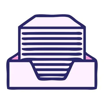 Gradient shaded cartoon of a stacked papers in bright neon color イラスト素材