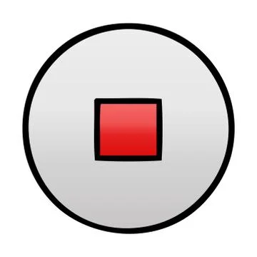 Gradient shaded cartoon stop button Stock Illustration