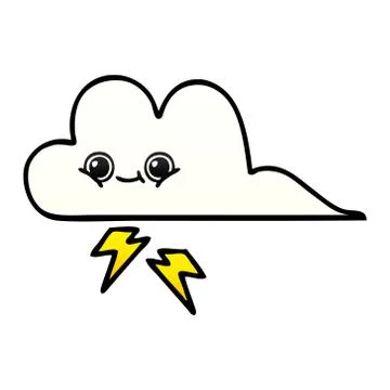 Gradient shaded cartoon storm cloud Stock Illustration