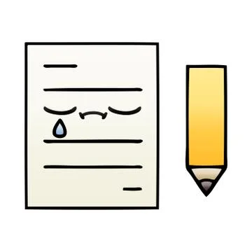 Gradient shaded cartoon test paper Stock Illustration