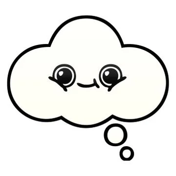 Gradient shaded cartoon thought bubble Stock Illustration