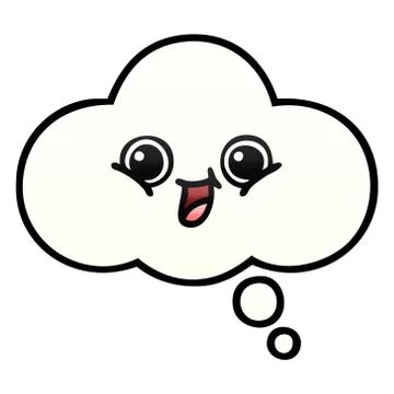 Gradient shaded cartoon thought bubble Stock Illustration