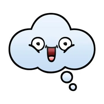 Gradient shaded cartoon thought bubble Stock Illustration