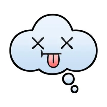 Gradient shaded cartoon thought bubble Stock Illustration