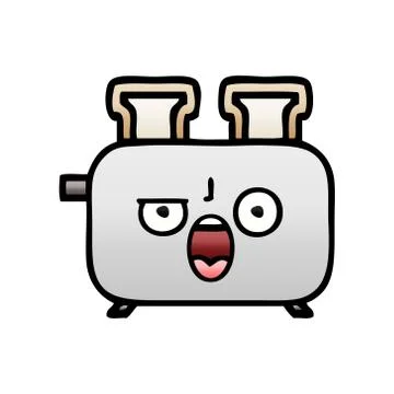 Gradient shaded cartoon of a toaster Stock Illustration