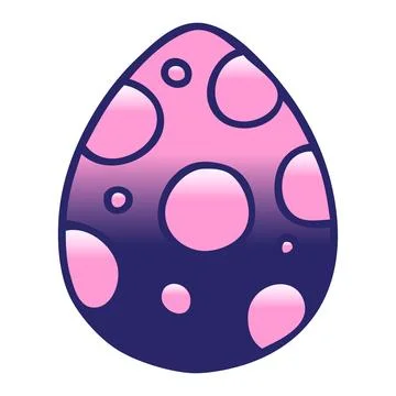 Gradient shaded quirky cartoon easter egg in bright neon color Stock Illustration