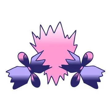 Gradient shaded quirky cartoon pulled cracker in bright neon color Illustrazione stock