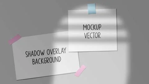 Gradient Shadow of Window Overlay Background with papers and memo stick to .. Stock Illustration