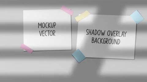 Gradient Shadow of Window Overlay Background with papers and memo stick to .. Stock Illustration