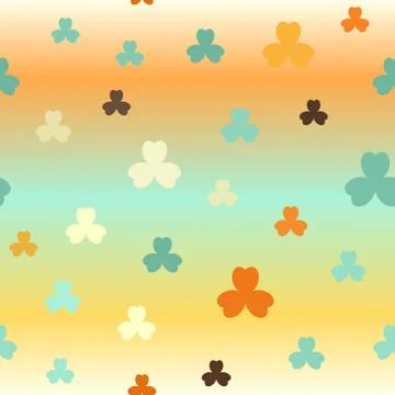 Gradient shamrock pattern. Seamless vector Stock Illustration