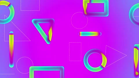 GRADIENT SHAPES 02 alpha matte Stock Footage 253571172