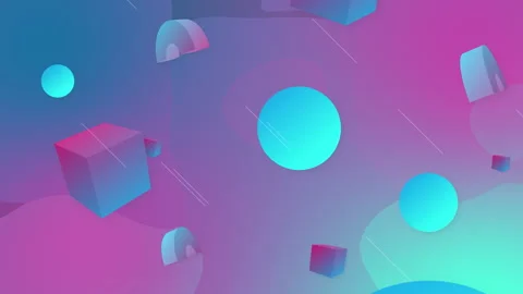 Gradient shapes in 3D space. Video stock 240180687