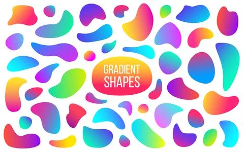 Gradient shapes collection. Organic fluid elements. Modern liquid design. Bright Stock Illustration