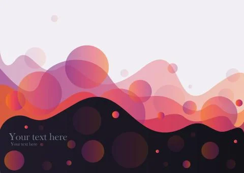 Gradient shapes composition sphere drops and navy and pink orange gradient wa Stock Illustration