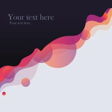 Gradient shapes composition sphere drops and navy and pink orange gradient wa Stock Illustration