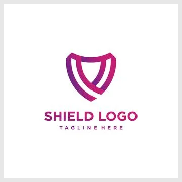 Gradient shield logo design inspiration Premium Vector Stock Illustration