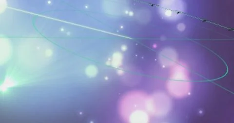 Gradient shifting in virtual space, with soft-focus bokeh orbs, neon green Stock Illustration