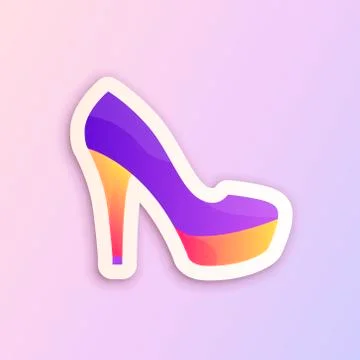 Gradient shoe vector sticker template for printing. Stock Illustration