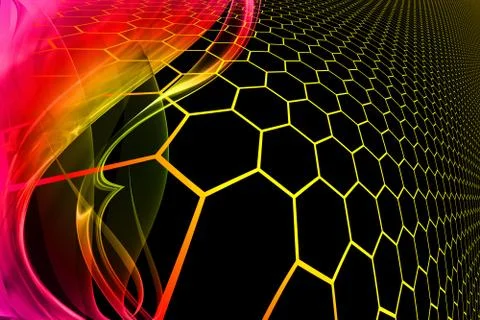 Gradient silhouette hexagonal grid pattern Stock Illustration