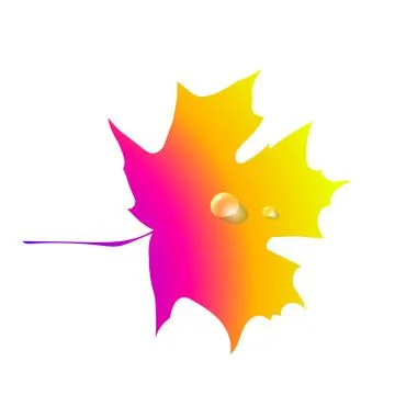 Gradient silhouette maple autumn leaf, object isolated. Vector. Illustrazione stock