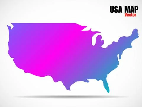 Gradient silhouette USA map on white background. Vector illustration Stock Illustration