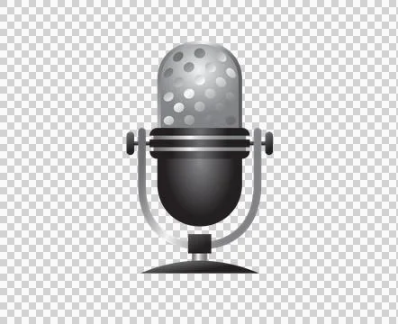 Gradient silver and black audio microphone icon Stock Illustration