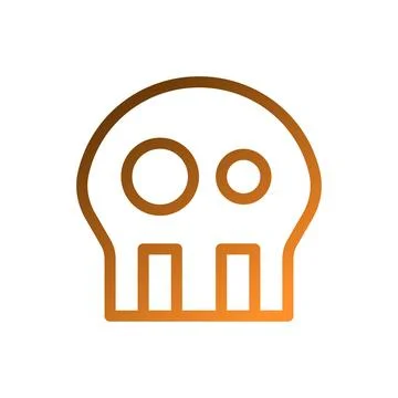 Gradient Skull Icon Graphic for Halloween Theme Stock Illustration