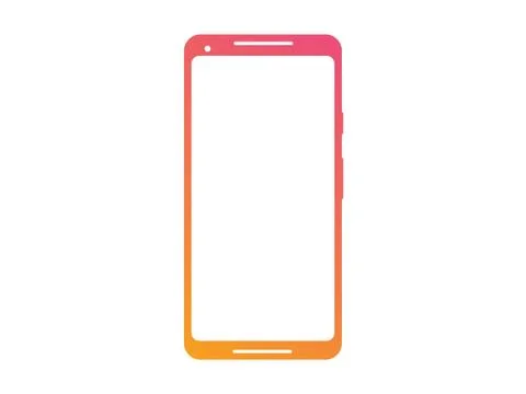 Gradient smart phone device mockup template with blank screen Stock Illustration
