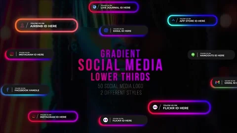 Gradient Social Media Lower thirds Stock After Effects