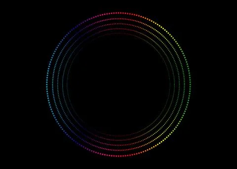 Gradient spectrum dots in circle form. round logo . vector dotted frame Illustrazione stock