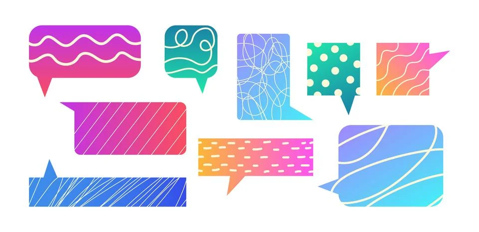Gradient speech bubbles set Stock Illustration