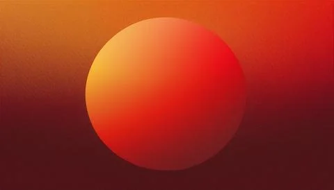 Gradient sphere circle red orange grainy background abstract geometric shap.. Stock Illustration