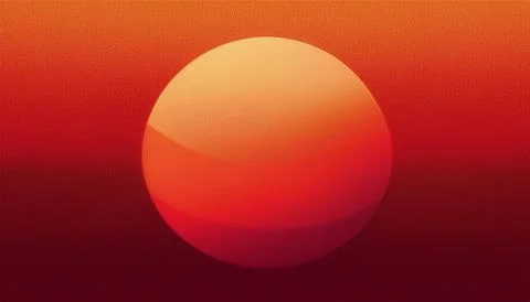 Gradient sphere circle red orange grainy background abstract geometric shap.. Stock Illustration