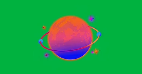 Gradient sphere starting ring rotating shapes orbiting on transparent layer Stock Footage 317212509